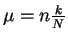 $\mu=n\frac {k}{N}$